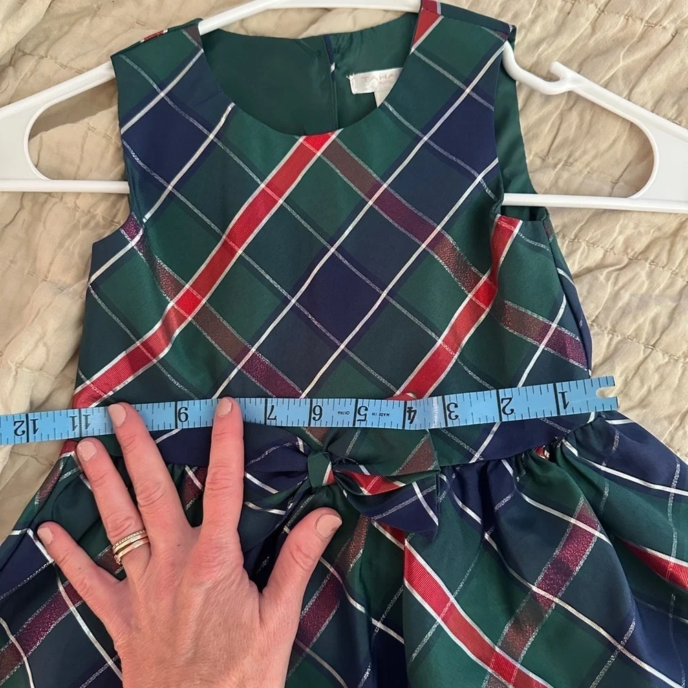 Plaid Kids Holiday Dress - Green, Red, Blue. Tartan